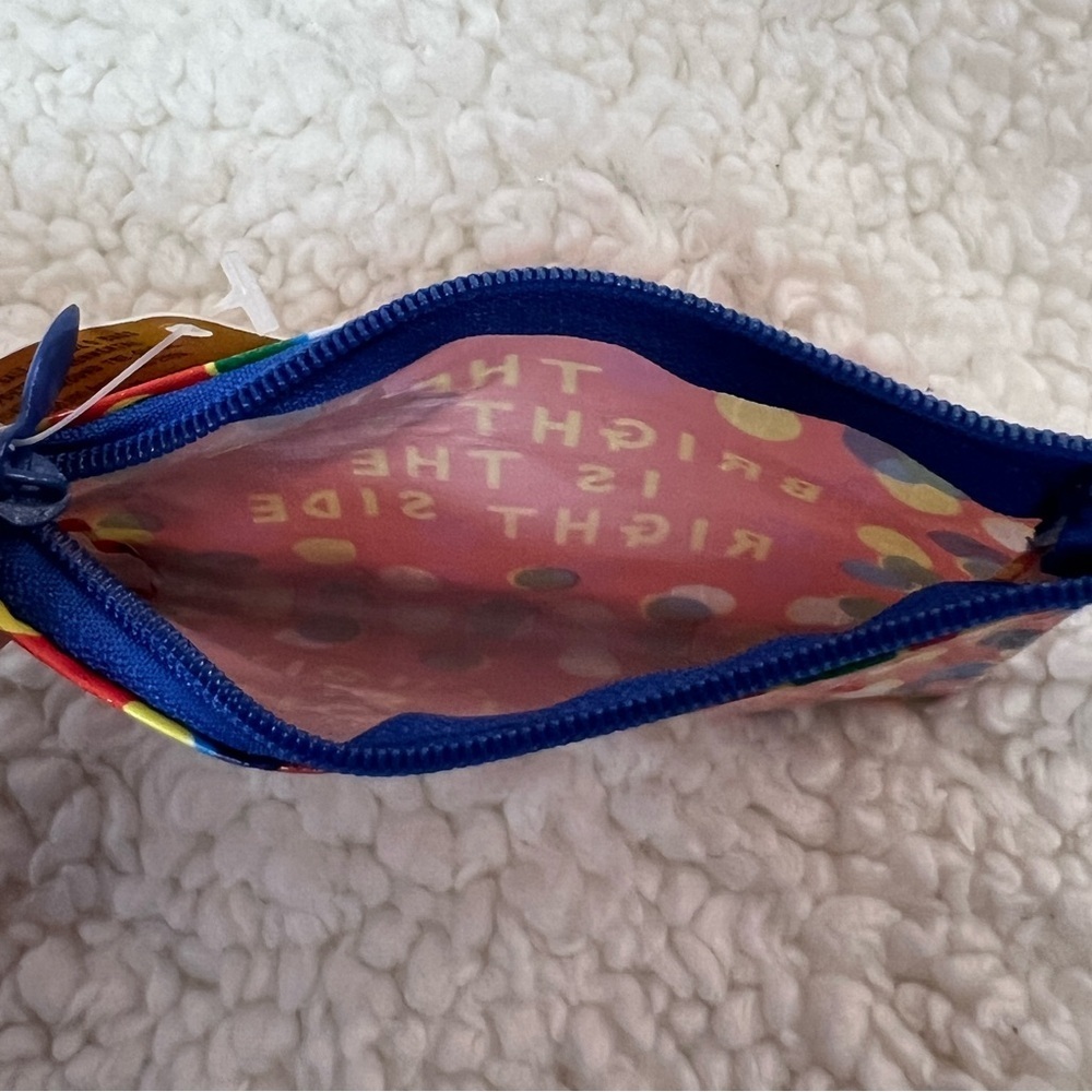 Blue Q "The Bright Side Is The Right Side" Coin Purse Storage Bag - Picture 4 of 4